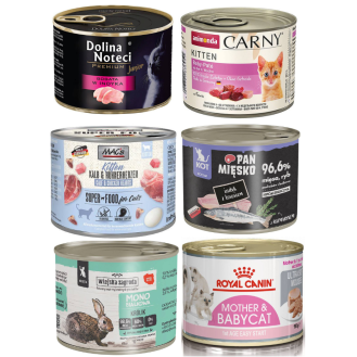 Mix Starter Kitten Mokra Karma dla kociąt Pakiet Degustacyjny 6x185-200g