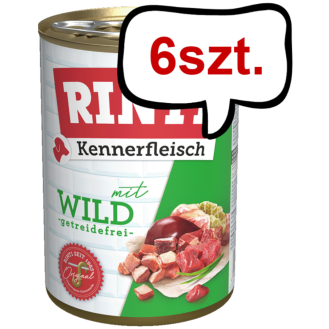 Rinti Kennerfleisch Dziczyzna (mit wild) Mokra Karma dla psa op. 400g Pakiet 6szt.