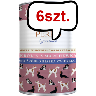 Perro Gourmet Adult Królik z marchewką Mokra Karma dla psa op. 400g Pakiet 6szt.