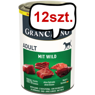 Animonda GranCarno Adult z dziczyzną Mokra Karma dla psa op. 400g Pakiet 12szt.