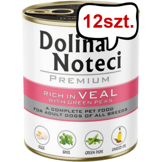 Dolina Noteci Premium Adult Cielęcina z Groszkiem Mokra Karma dla psa op. 800g Pakiet 12szt.