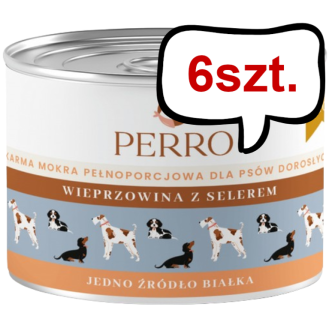 Perro Adult Wieprzowina z selerem Mokra Karma dla psa op. 410g Pakiet 6szt.