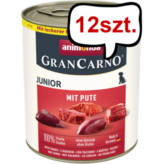 Animonda GranCarno Junior Indyk Mokra Karma dla szczeniaka op. 800g Pakiet 12szt. [Data ważności: 10.06.2026]
