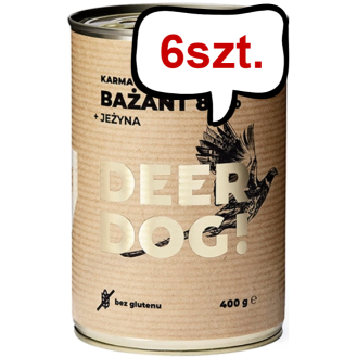 Deer Dog Adult Bażant z jeżyną Mokra Karma dla psa op. 400g Pakiet 6szt.