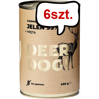 Deer Dog Adult Jeleń z miętą Mokra Karma dla psa op. 400g Pakiet 6szt.
