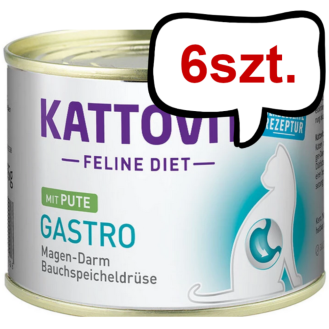 Kattovit Feline Diet Gastro z indykiem (Pute) Mokra Karma dla kota op. 185g Pakiet 6szt.