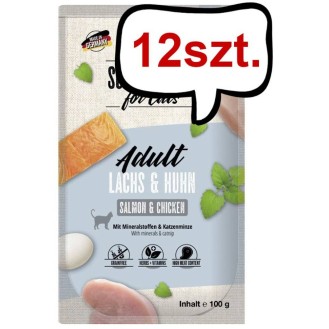 Mac's Adult Łosoś z kurczakiem Mokra Karma dla kota op. 100g Pakiet 12szt.