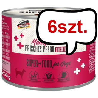 Mac's Adult Superfood Monoprotein Konina Mokra Karma dla psa op. 200g Pakiet 6szt.