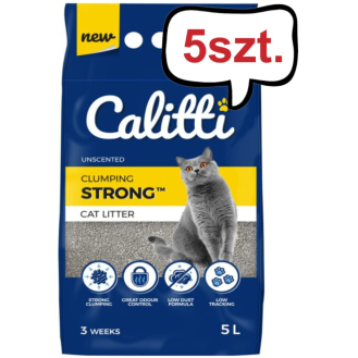 Calitti Strong Żwirek bentonitowy bezzapachowy dla kota poj. 5l Pakiet 5szt. [25l]