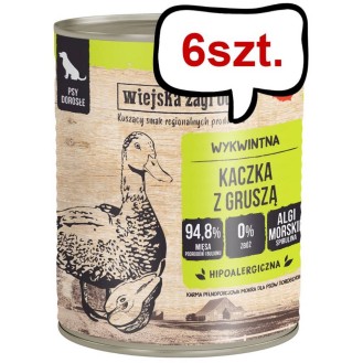 Wiejska Zagroda Kaczka z gruszką Mokra Karma dla psa op. 800g Pakiet 6szt.