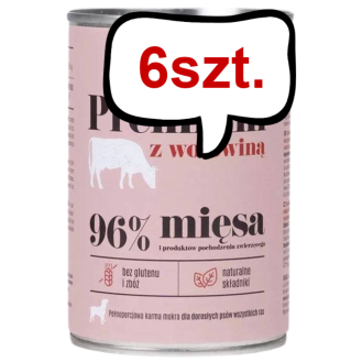 Comfy Appetit Premium z Wołowiną Mokra karma dla psa 400g Pakiet 6szt.
