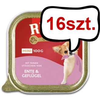 Rinti Gold Mini Kaczka z drobiem (ente&geflugel) Mokra Karma dla psa op. 100g Pakiet 16szt.