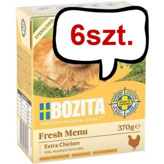 Bozita Adult Sterilised Kurczak w sosie Mokra Karma dla kota op. 370g Pakiet 6szt.