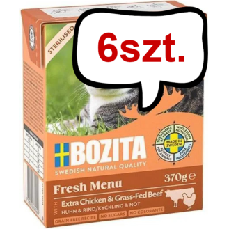 Bozita Adult Sterilised Kurczak z wołowiną w galaretce Mokra Karma dla kota op. 370g Pakiet 6szt.