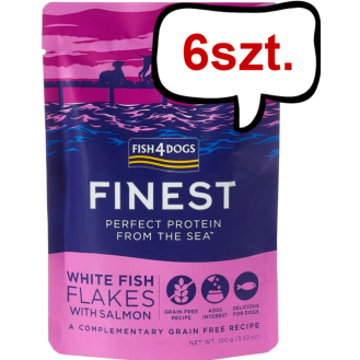 Fish4Dogs Finest White Fish Flakes with Salmon Mokra Karma dla psa op. 100g Pakiet 6szt.