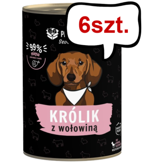 Paka Zwierzaka Seventh Heaven Królik i wołowina Mokra karma dla psa op. 400g Pakiet 6szt.