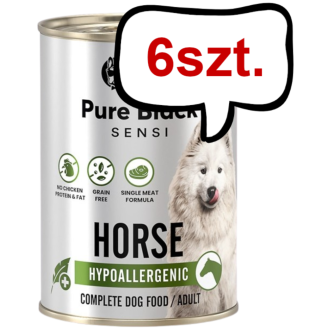 John Dog Pure Black Sensi Hypoallergenic Adult Konina Mokra Karma dla psa op. 400g Pakiet 6szt.