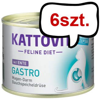 Kattovit Feline Diet Gastro z kaczką (Ente) Mokra Karma dla kota op. 185g Pakiet 6szt.