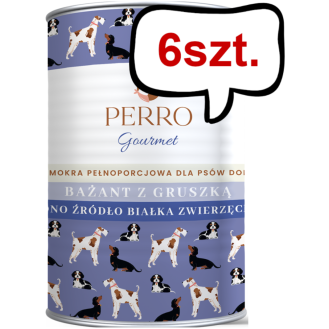 Perro Gourmet Adult Bażant z gruszką Mokra Karma dla psa op. 400g Pakiet 6szt.