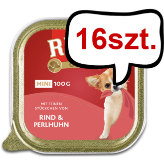 Rinti Gold Mini Wołowina z perliczką (rind&perlhuhn) Mokra Karma dla psa op. 100g Pakiet 16szt.