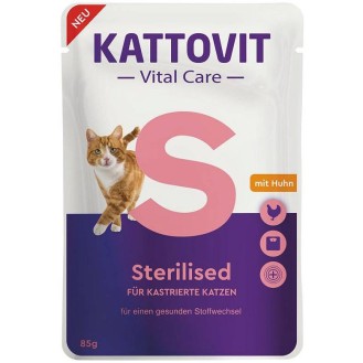 Kattovit Vital Care Sterilised z kurczakiem (Huhn) Mokra Karma dla kota op. 85g