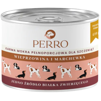 Perro Junior Wieprzowina z marchewką Mokra Karma dla szczeniaka op. 410g