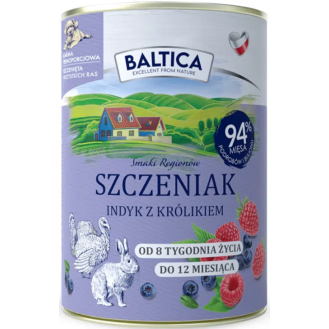 Baltica Smaki Regionów Puppy Indyk z Królikiem Mokra Karma dla szczeniaka op. 400g