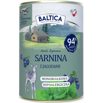 Baltica Smaki Regionów Adult Sarnina z Jagodami Mokra Karma dla psa op. 400g