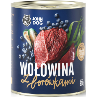 John Dog Berry line Adult Wołowina z borówkami Mokra Karma dla psa op. 800g
