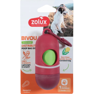 Zolux Bivouak Dozownik worków na odchody kolor czerwony