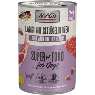 Mac's Adult Superfood Jagnięcina z Sercami Drobiowymi Mokra Karma dla psa op. 400g