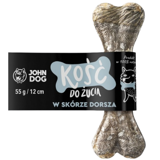 John Dog Kość z Dorszem w skórze dorsza dla psa 12cm op. 55g