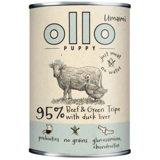 Ollo Puppy Umami Beef&Green Tripe with Duck liver Mokra Karma dla szczeniąt op. 400g