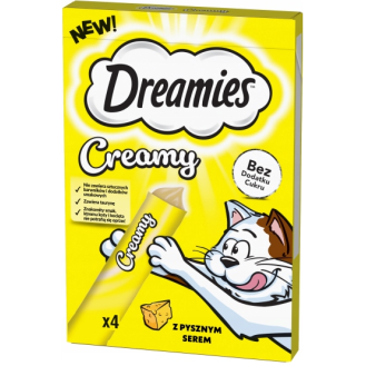 Dreamies Creamy Przysmak z pysznym serem dla kota op. 4x10g [Data ważności: 08.10.2026]