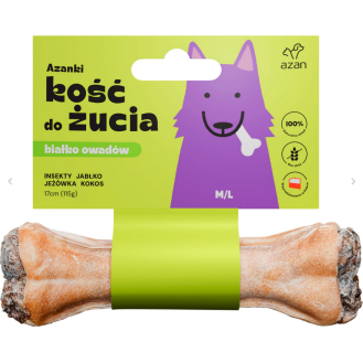 Azan Kość do żucia Azanki Adult M/L z białkiem owadów i kokosem op.115g