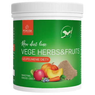 Pokusa RawDietLine Vege Herbs&Fruits Warzywa Owoce i Zioła dla psa i kota op. 200g WYPRZEDAŻ