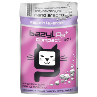 Bazyl Ag+ Compact Lavender Żwirek bentonitowy zapach lawenda dla kota poj. 20l