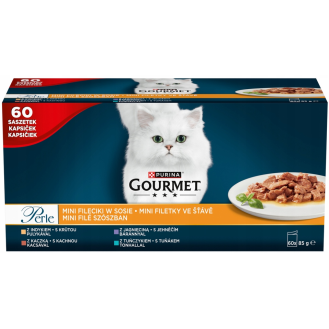 Gourmet Perle Adult Mix smaków w sosie Mokra Karma dla kota op. 60x85g (POMARAŃCZOWY)