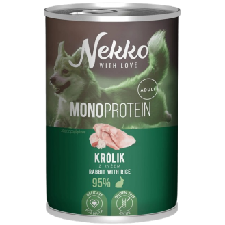 Nekko Monoprotein Adult Królik Mokra Karma dla psa op. 400g