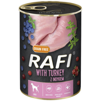 Rafi Dog Indyk z borówką i żurawiną Mokra Karma dla psa op. 400g