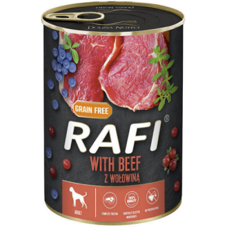 Rafi Dog Wołowina z borówką i żurawiną Mokra Karma dla psa op. 400g