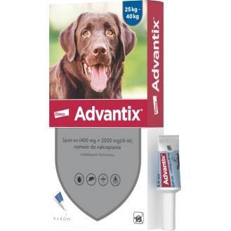 Elanco Advantix Krople na kleszcze i pchły dla psa 25-40kg op. 4ml (4 pipety)