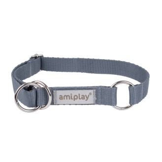Amiplay Obroża półzaciskowa Samba dla psa rozm. L (35-50cm) kolor szary