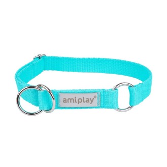 Amiplay Obroża półzaciskowa Samba dla psa rozm. L (35-50cm) kolor turkusowy
