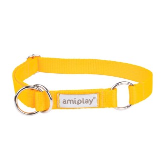 Amiplay Obroża półzaciskowa Samba dla psa rozm. M (25-40cm) kolor żółty