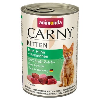 Animonda Carny Kitten Wołowina z kurczakiem i królikiem Mokra Karma dla kociąt op. 400g