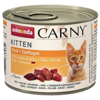 Animonda Carny Kitten Wołowina z drobiem Mokra Karma dla kociąt op. 200g