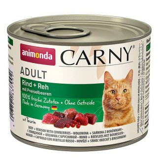 Animonda Carny Adult Wołowina i Sarnina z borówką Mokra Karma dla kota op. 200g
