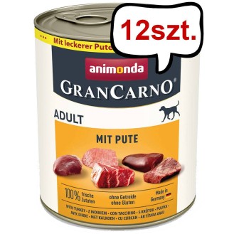Animonda GranCarno Adult wieprzowina z indykiem Mokra Karma dla psa op. 800g Pakiet 12szt.