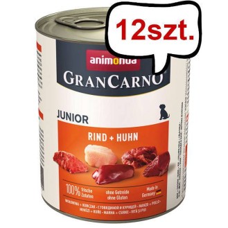 Animonda GranCarno Junior wołowina z kurczakiem Mokra Karma dla szczeniaka op. 800g Pakiet 12szt.